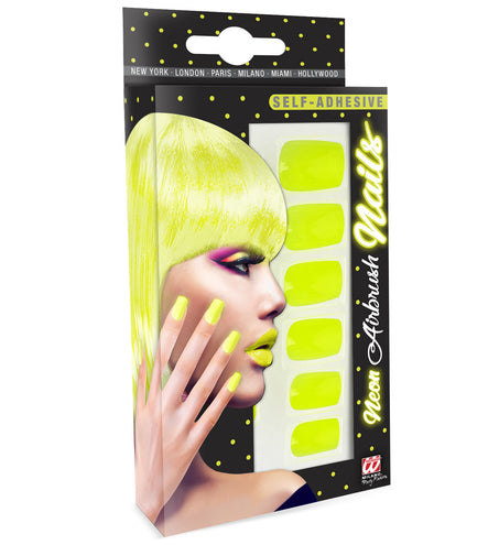 e-carnavalskleding-SYK Airbrush nagels neon geel