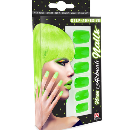 e-carnavalskleding-SYK Airbrush nagels neon groen