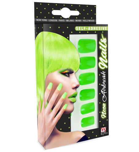 e-carnavalskleding-SYK Airbrush nagels neon groen