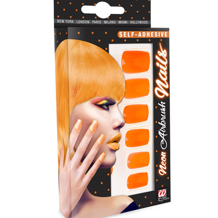 e-carnavalskleding-SYK Airbrush nagels neon oranje