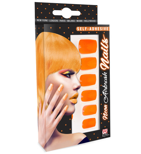 e-carnavalskleding-SYK Airbrush nagels neon oranje