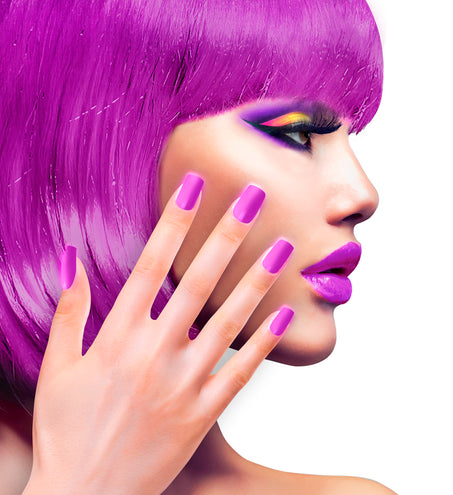e-carnavalskleding-SYK Airbrush nagels neon paars