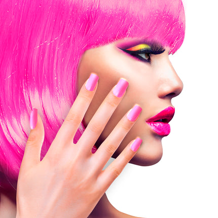 e-carnavalskleding-SYK Airbrush nagels neon roze