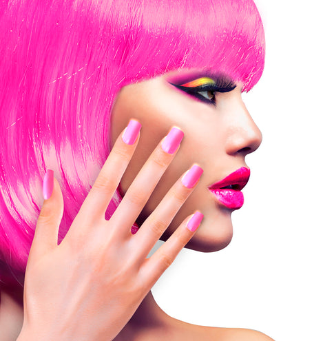 e-carnavalskleding-SYK Airbrush nagels neon roze