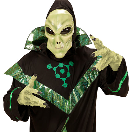 e-carnavalskleding-SYK Alien Masker Met Kap En Bolle Ogen, Kind