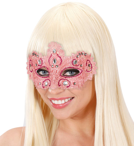 e-carnavalskleding-SYK Antiek roze Venetiaanse oogmaskertjes