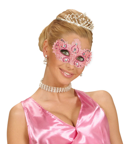 e-carnavalskleding-SYK Antiek roze Venetiaanse oogmaskertjes