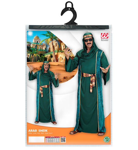 e-carnavalskleding-SYK Arabisch sjeiken pak groen
