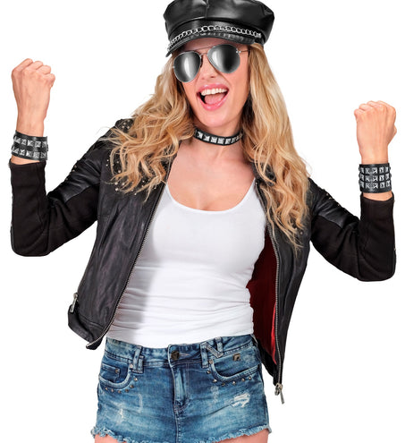 e-carnavalskleding-SYK Armband biker met studds