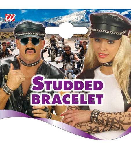 e-carnavalskleding-SYK Armband biker met studds