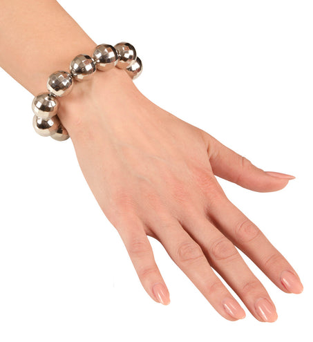 e-carnavalskleding-SYK Armband disco bal zilver