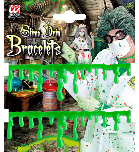 e-carnavalskleding-SYK Armband groen slijm druppels