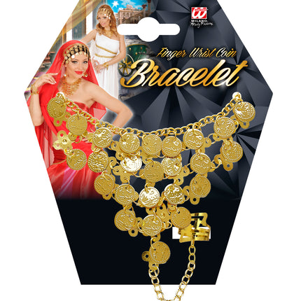 e-carnavalskleding-SYK Armband met ring van nep goud met edelsteen voor carnaval