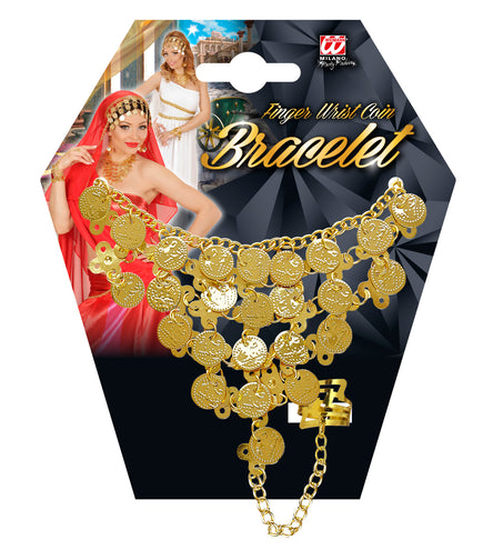 e-carnavalskleding-SYK Armband met ring van nep goud met edelsteen voor carnaval