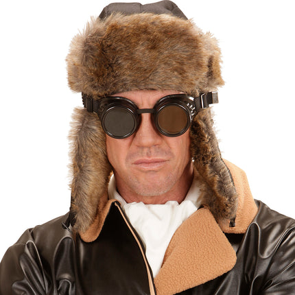 e-carnavalskleding-SYK Aviator brillen met verwisselbare glazen