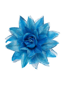 e-carnavalskleding-SYK Azuren bloemen haarclip met glitters