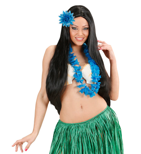e-carnavalskleding-SYK Azuren bloemen haarclip met glitters