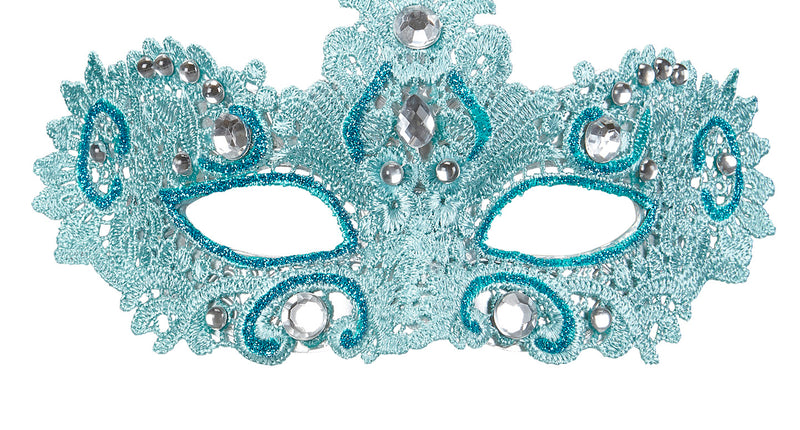 e-carnavalskleding-SYK Azuur blauwe Venetiaanse oogmaskertjes