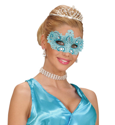 e-carnavalskleding-SYK Azuur blauwe Venetiaanse oogmaskertjes