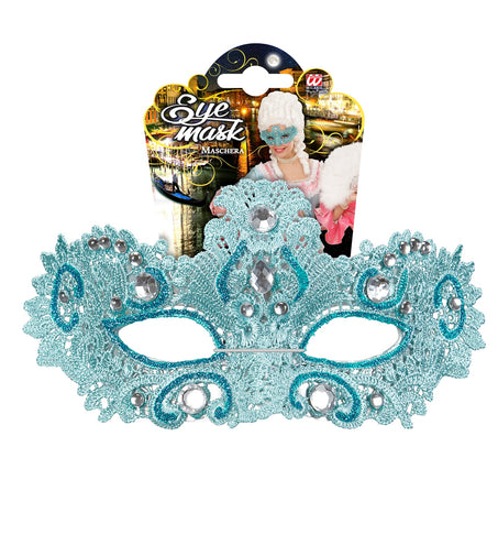 e-carnavalskleding-SYK Azuur blauwe Venetiaanse oogmaskertjes