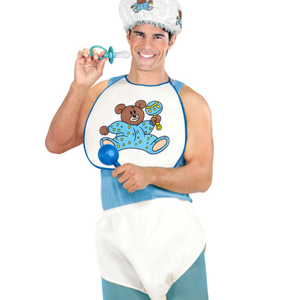 e-carnavalskleding-SYK Babyset blauw met beertje