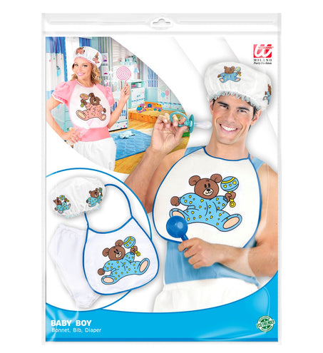 e-carnavalskleding-SYK Babyset blauw met beertje