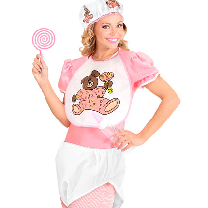 e-carnavalskleding-SYK Babyset roze met beertje