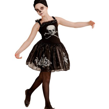 e-carnavalskleding-SYK Ballerina jurk met schedels