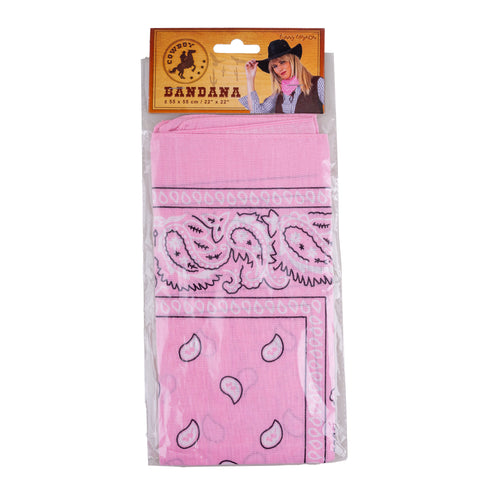 e-carnavalskleding-SYK Bandana roze cowboy zakdoek 50x50cm