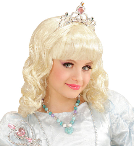 e-carnavalskleding-SYK Bedelketting met hartje in  azuurblauw