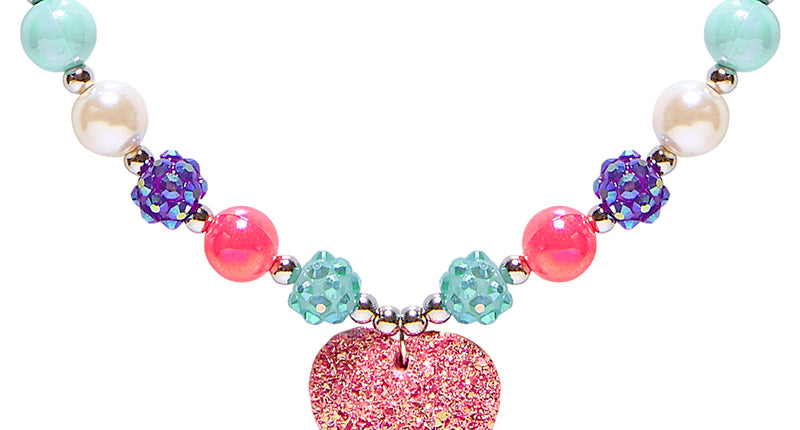 e-carnavalskleding-SYK Bedelketting met roze hartje