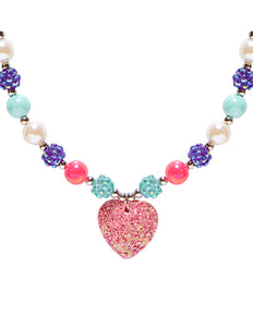 e-carnavalskleding-SYK Bedelketting met roze hartje