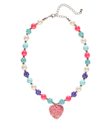 e-carnavalskleding-SYK Bedelketting met roze hartje