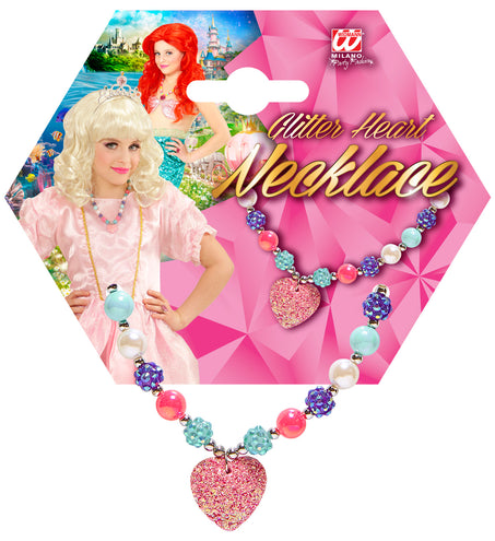 e-carnavalskleding-SYK Bedelketting met roze hartje