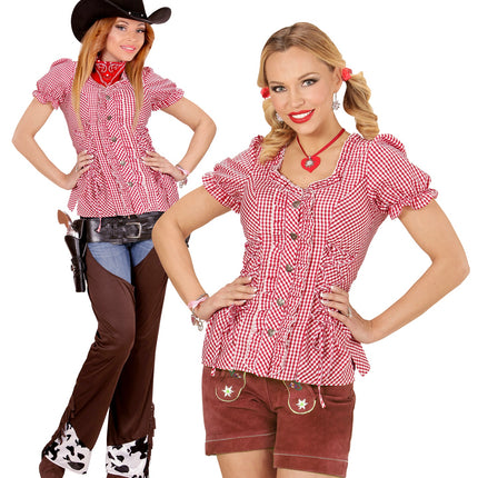 e-carnavalskleding-SYK Beierse Blouse rood wit
