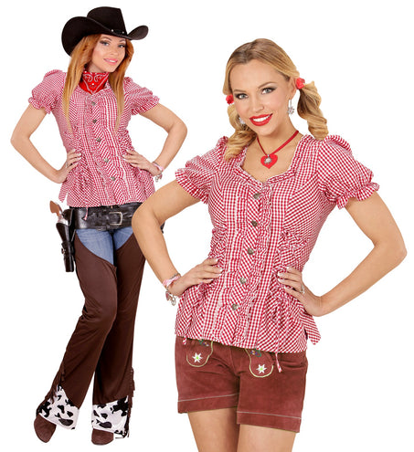 e-carnavalskleding-SYK Beierse Blouse rood wit