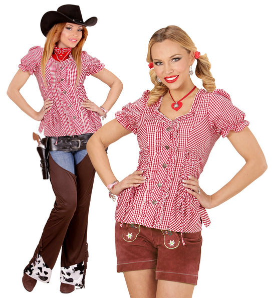 e-carnavalskleding-SYK Beierse Blouse rood wit