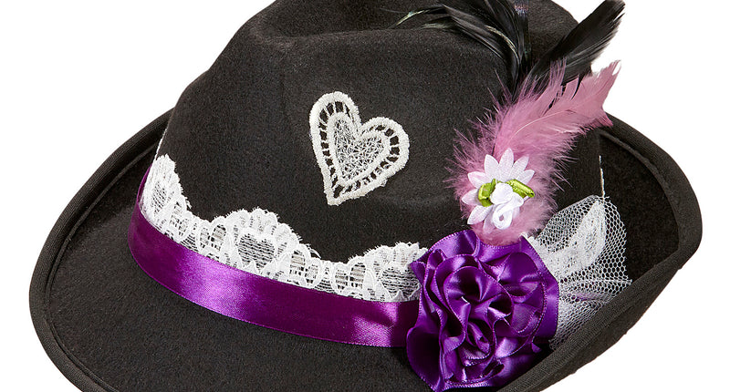 e-carnavalskleding-SYK Beierse Fedora hoed  met decoratie