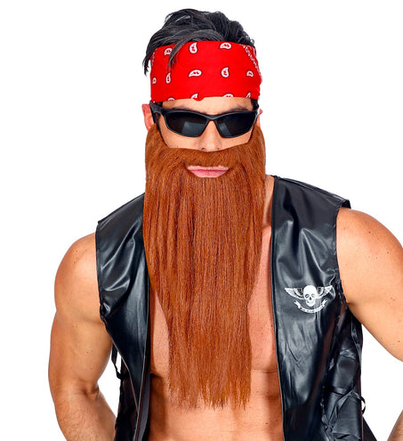 e-carnavalskleding-SYK Biker baard met snor bruin
