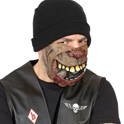 e-carnavalskleding-SYK Biker masker met sigaar