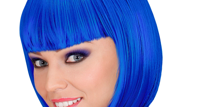 e-carnavalskleding-SYK Blauwe boblijn pruik Lou Lou