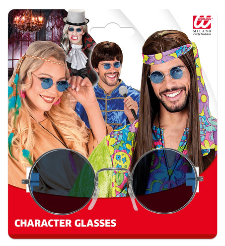 e-carnavalskleding-SYK Blauwe bril 70-er jaren Flower Power