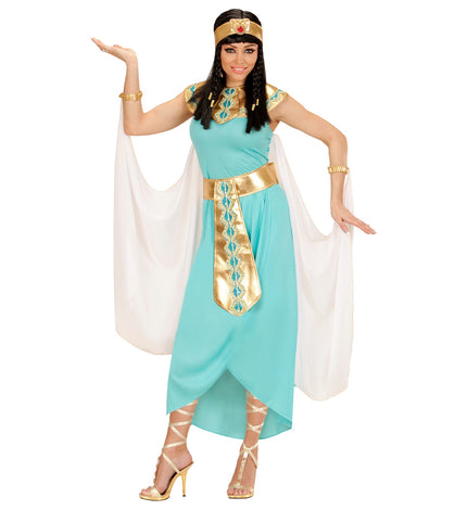 e-carnavalskleding-SYK Blauwe Egyptische koninginnen jurkjes