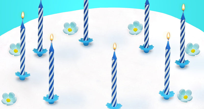 e-carnavalskleding-SYK Blauwe kaarsjes happy birthday