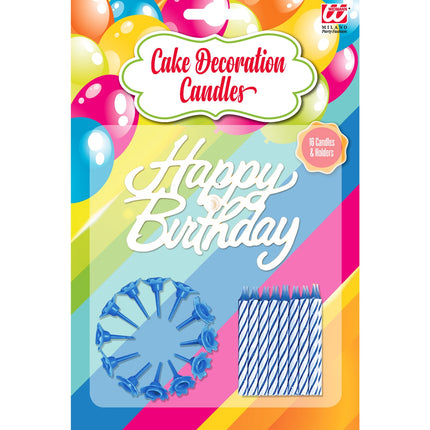 e-carnavalskleding-SYK Blauwe kaarsjes happy birthday