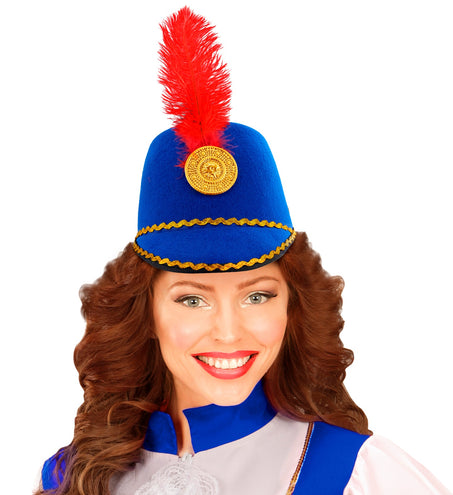 e-carnavalskleding-SYK Blauwe majorette hoed kind