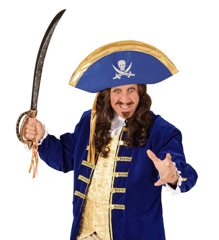 e-carnavalskleding-SYK Blauwe piraten tricorn hoed