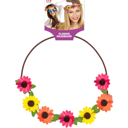 e-carnavalskleding-SYK Bloemen hoofdband met veel kleur