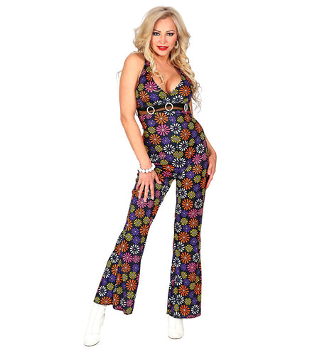 e-carnavalskleding-SYK Bloemenprint jumpsuit jaren 70