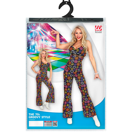 e-carnavalskleding-SYK Bloemenprint jumpsuit jaren 70